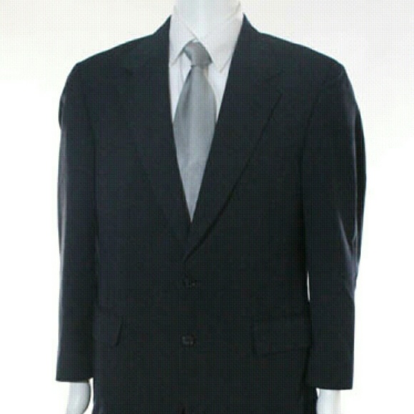 FULL BROOKS BROTHERS NAVY BLUE WOOL STRIPED SUIT